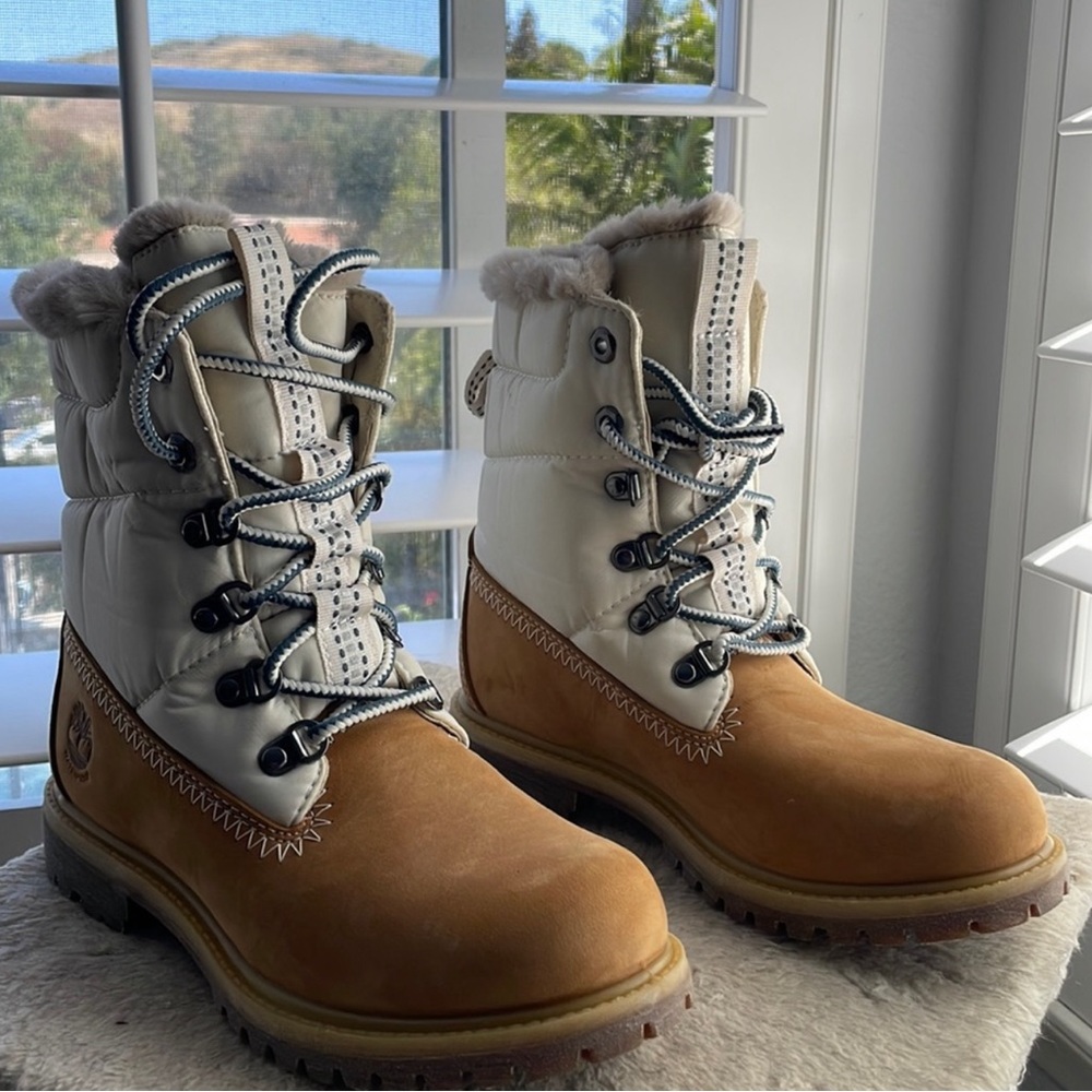 Timberland Womens Premium 6" Puffer Waterproof Boots Wheat TB0A2ER8 231 Size 6